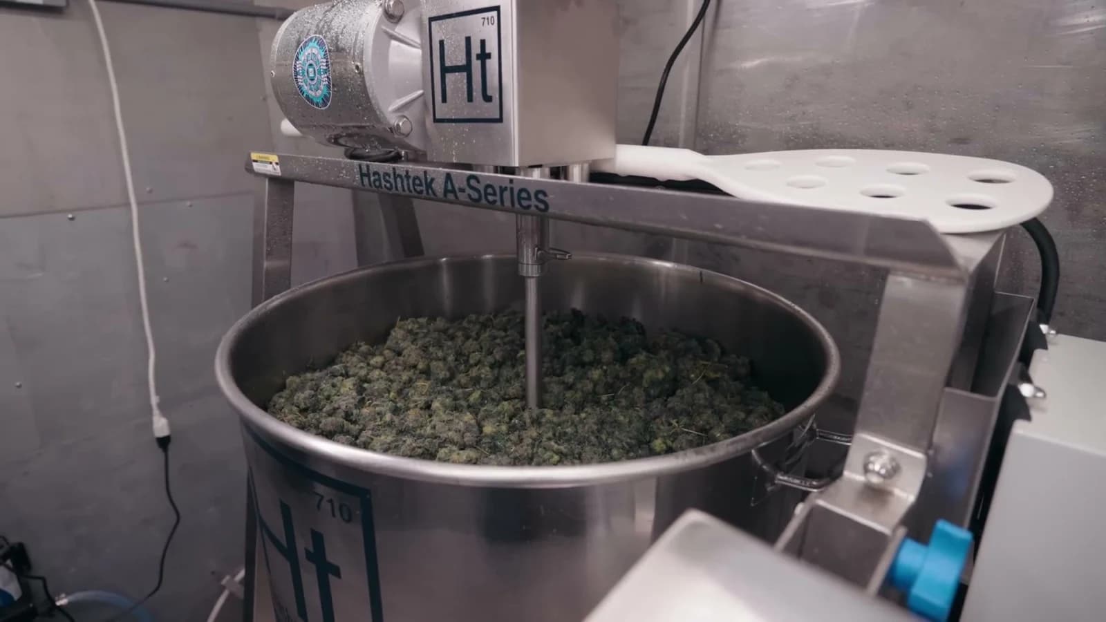 Hashtek A-Series 65A loaded with fresh-frozen Hive at LBR Labs.