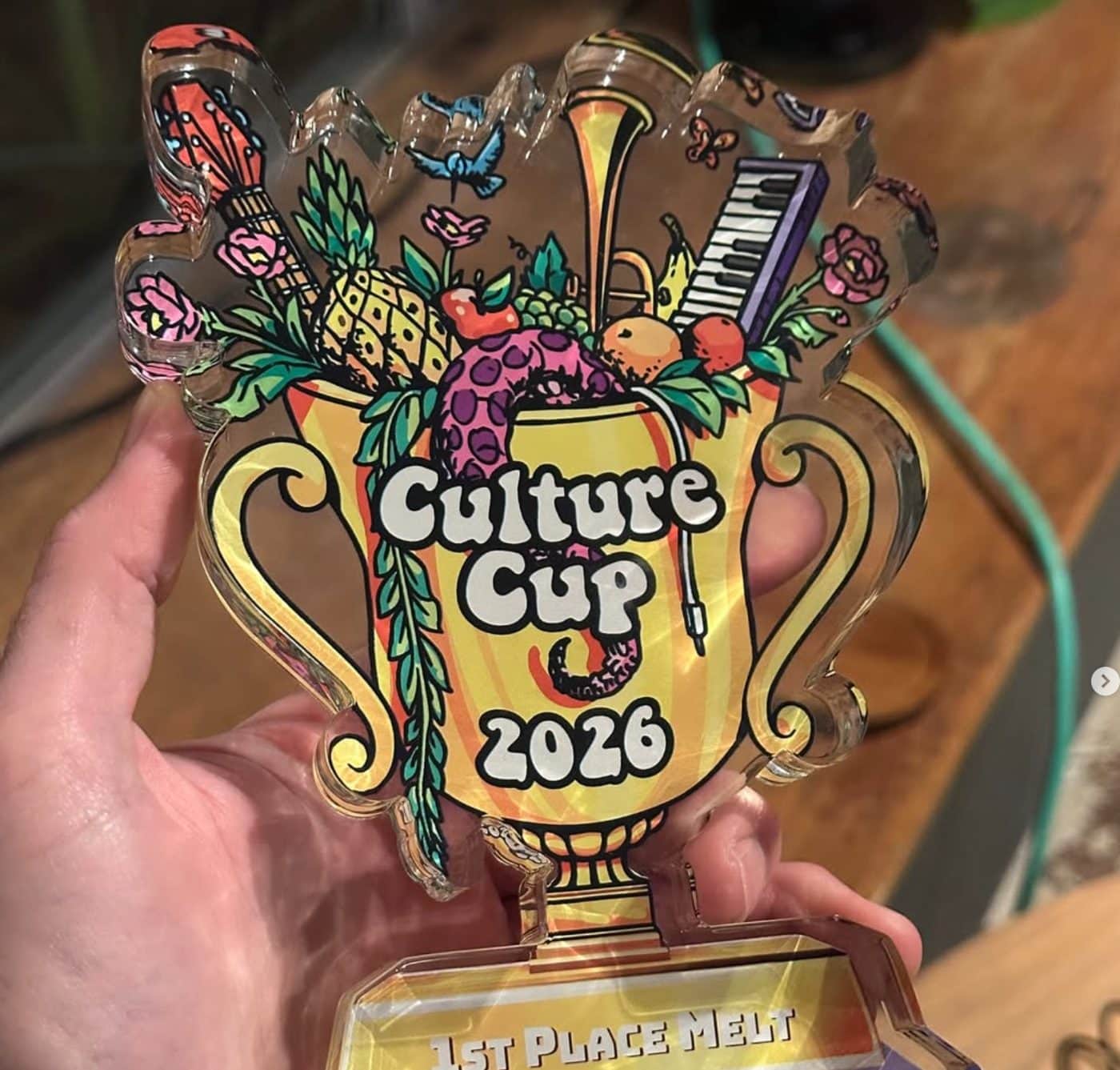 Cosmic Cheech's first-place melt trophy from Culture Cup Maine 2026