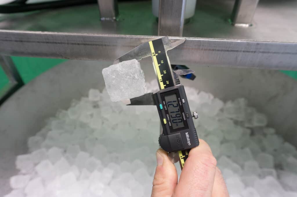Ice being used in bubble hash extraction