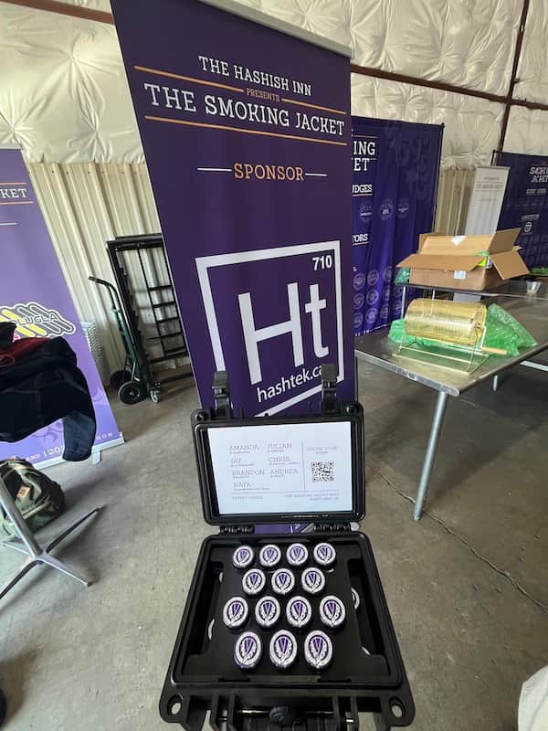 hashtek solventless extraction equipment at the smoking jacket 2023 hash rosin event