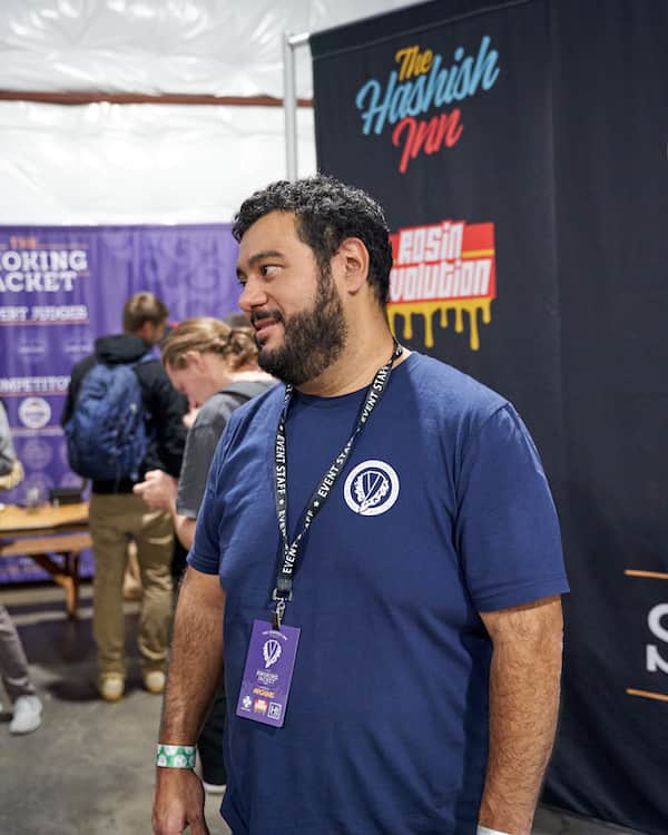 hashtek solventless extraction equipment at the smoking jacket 2023 hash rosin event