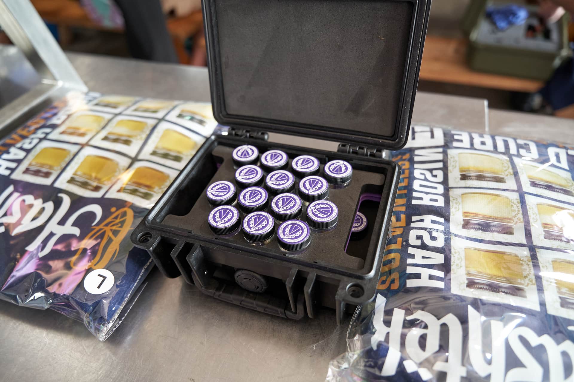hashtek solventless extraction equipment at the smoking jacket 2023 hash rosin event