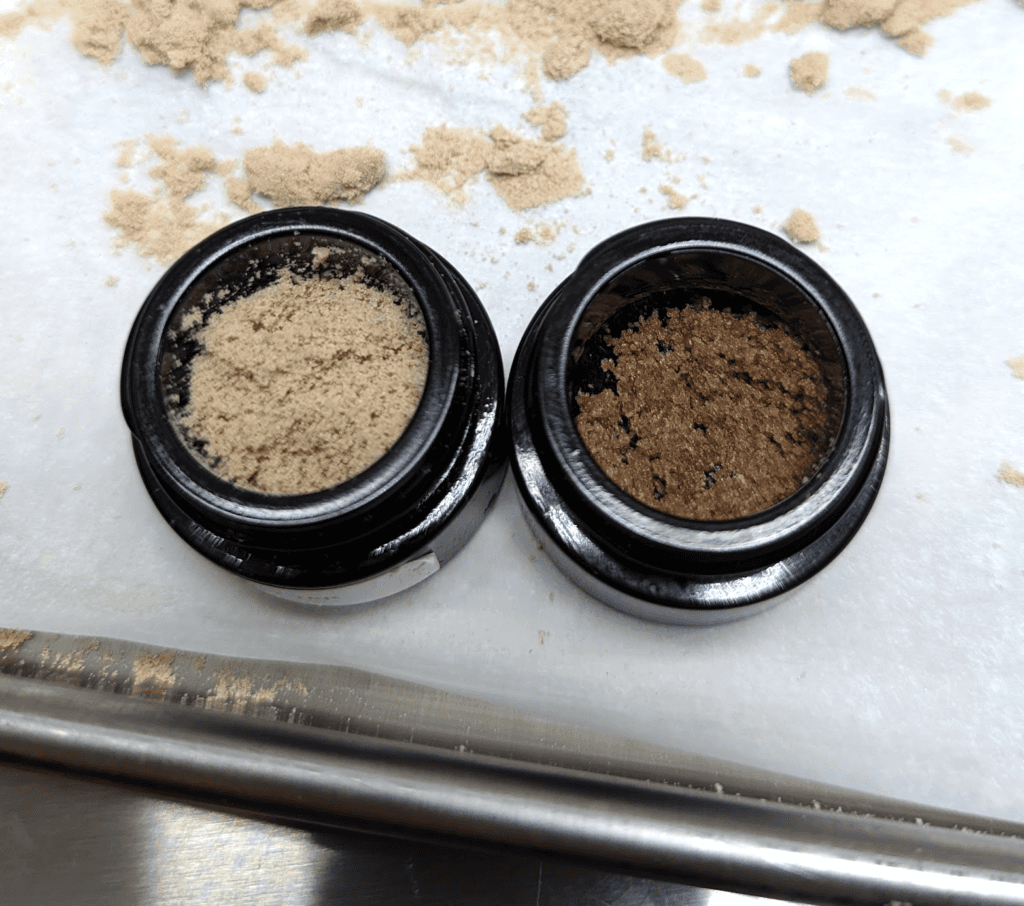 speed dry vs freeze dried hash visual comparison.